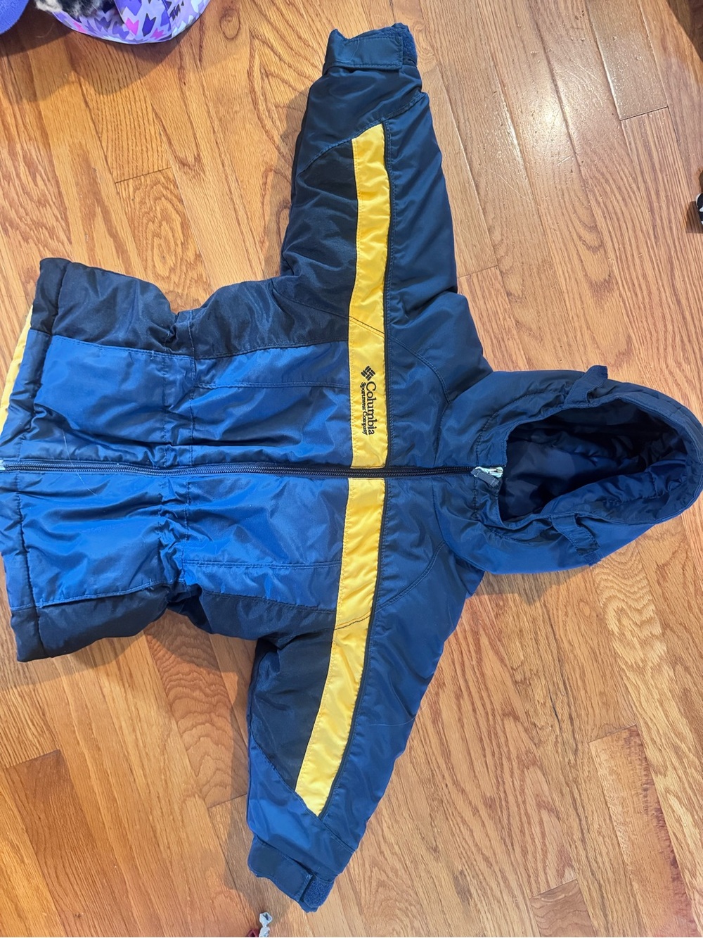 Columbia Blue and Yellow Kids Puffer Jacket